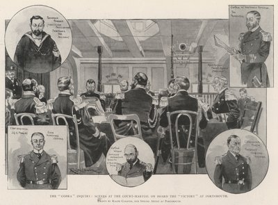 Het Cobra Onderzoek, Scènes bij de Krijgsraad aan Boord van de Victory in Portsmouth door Ralph Cleaver